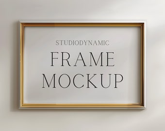 Horizontal Frame Mockup - Frame Hanging on Wall Mockup - Frame PSD for Prints & Artwork - Scandinavian Mockup - PSD - Smart Object