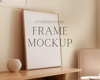 Single Frame Mockup - Poster Mockup - Natural Light Mockup With Minimalist Interior - PSD - 24X36 - Smart Object