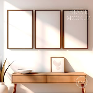 3 Frame Interior Poster Mockup - Artwork Mockup - Art Display Mockup - 24X36 - PSD - Smart Object Mockup