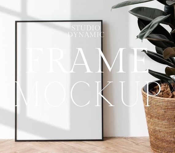 Black Frame Mockup, Modern Home Decor mockup, 5:7 ISO Poster Mock Up, Mockup, Sun Light Drop Shadow Frame Mockup, PSD
