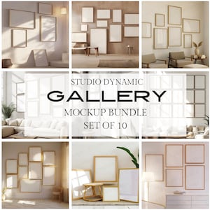 Gallery Wall Art Set Mockup Bundle - 10er-Set - Einfache, moderne Mockups - Kunstanzeige Poster Mockup - PSD - JPG - Smart Objekt
