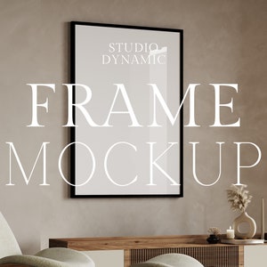 Modern Frame Mockup - Shadow Frame Mock Up - Styled Mockup - Minimalist Wall Art - Modern Design - PSD
