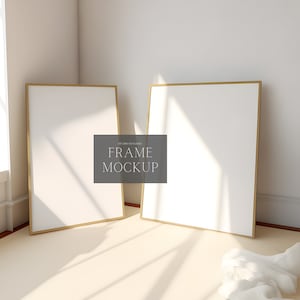 Two Different Size Frame Mockup - Wood Frame Mockup - PSD - 27X36 And ISO - Smart Object