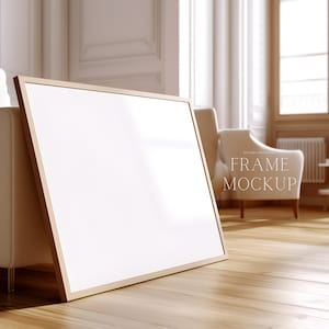 Close Up Horizontal Frame Mockup - Minimal Landscape Frame Mockup - Art Display  - PSD - 36X27 - Smart Object
