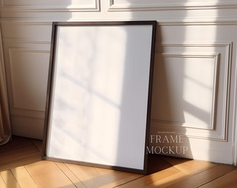 Vertical Single Frame Mockup -Natural Light - Black Frame Mockup - Print Mockup - PSD - 27X36 - Smart Object