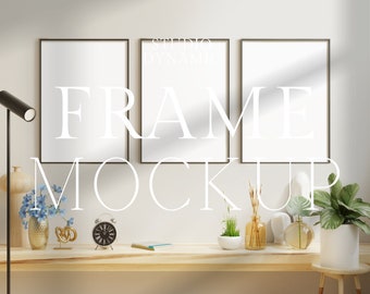 3 Frames Mockup, Art Print Mockups, Gallery Wall Set Mockup, Simple Frame Mock-up, Minimal Mockups, Natural Light