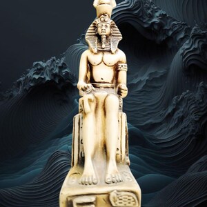 Handcrafted Ramses II King Statue, Egyptian Seated Pharaoh Sculpture, Stone Artifact, Pharaonic Decor, Ancient Egypt History, Egypt in a Box