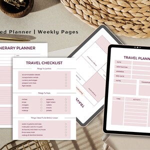 Digital Itinerary Template, Travel Planner Template, Travel Itinerary Vacation Planner, Aesthetic Undated Planner, Holiday Planner