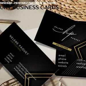 Black Luxury Business Card, Custom Canva Business Card, Modern Business Card Design, Print Business Card, Downloadable Card