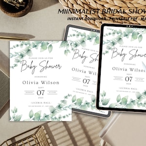 Editable Baby Shower Invitation Template, Digital Baby Shower Invite, Boy and Girl Baby Shower Template, Baby Shower Gift