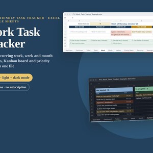 ADHD Task Tracker Spreadsheet, Google Sheets & Excel To Do List, Task Manager Dashboard
