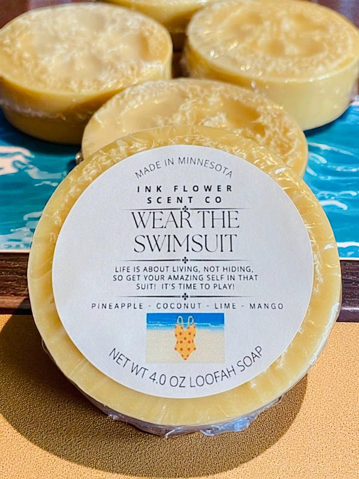 Wear the Swimsuit Loofah Soap Coconut Pineapple Mango Lime Body Positive Natural Exfoliating Loofah Summer Beach Vibes Gift Ideas