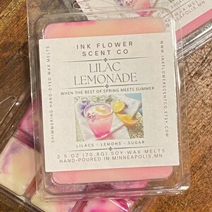 Lilac Lemonade Soy Wax Melts | Lemon and Lilac Scent | Nostalgic Summertime Drink inspired Wax Melt | Home Fragrance | Handmade Gift Ideas