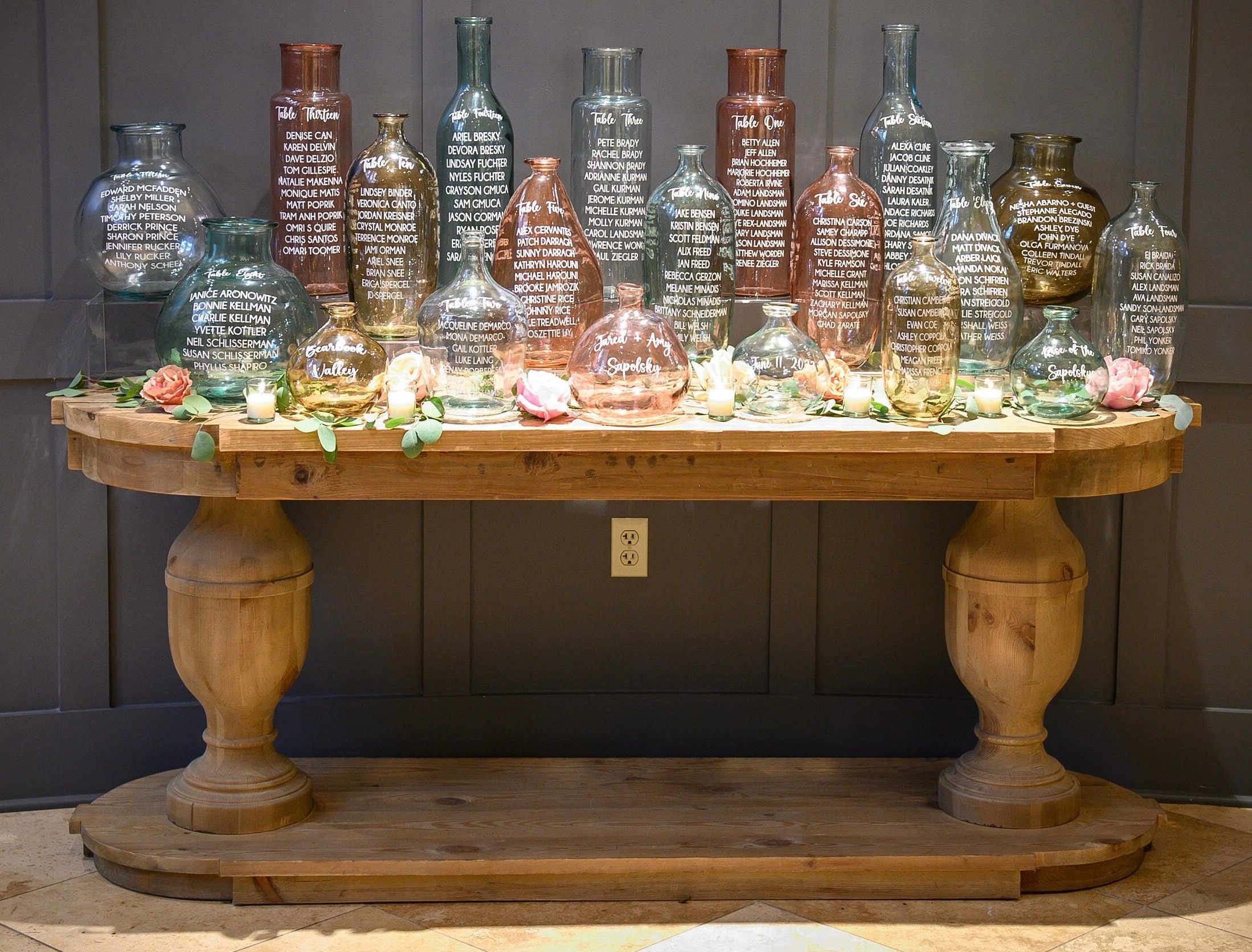 Enchanting Recycled Glass Bottle Seating Chart