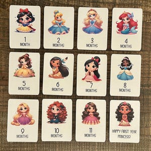 Tarjetas mensuales de hitos del bebé / Princesa / Superhéroe / Harry Potter / Star Wars / Terror