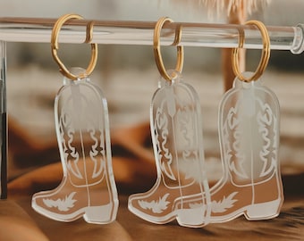 Cowboy Boots Keychain Cowgirl Boot Keychain Bachelorette  Bridesmaids Gifts Custom Gifts Country Keychain Cowboy Boot Last Hoedown