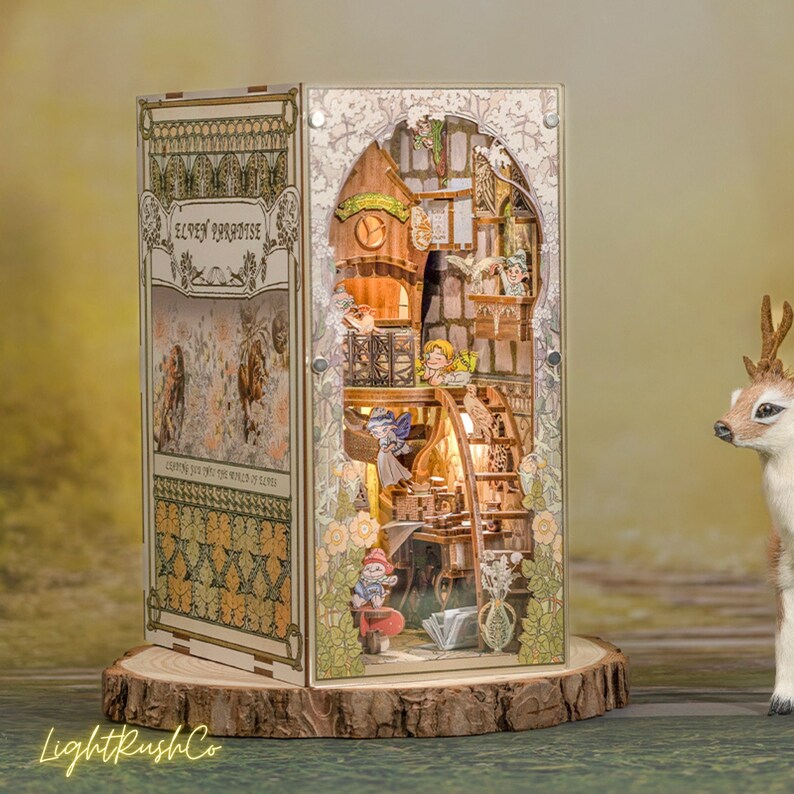 DIY Diorama Bookshelf Decor and Crafts Wooden Doll House A Etsy