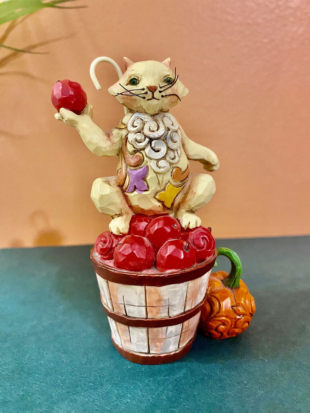 Jim Shore Heartwood Cat / Harvest Apple Cat / Collectible Cat Etsy