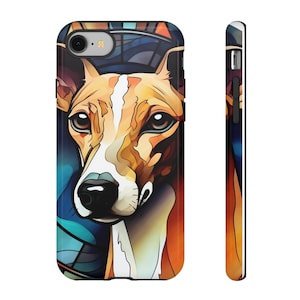 Greyhound pet stain glass Greyhound Tough cell phone Case iPhone Samsung Galaxy pixel dog lover Christmas gift for her him Birthday present