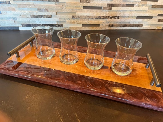 Custom Order Flight Set with 4 glasses, Beer Tasting, Whiskey Tasting, Cocktails, Champagne Flights, Coffee Flights, Wine Flights