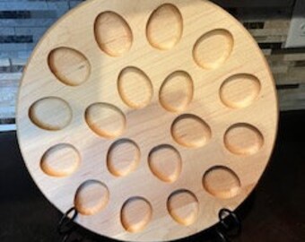 Plateau à oeufs et planche à charcuterie réversibles en érable