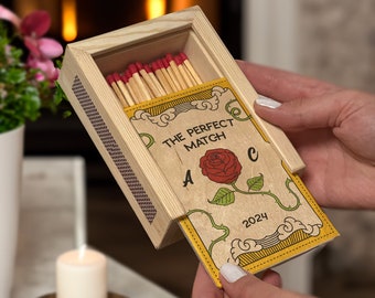 PERSONALIZED Couples Matchbox Wood | The Perfect Match Gift |