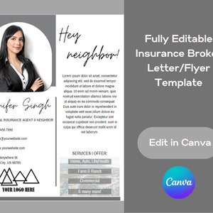 Insurance Broker Agent Introduction Flyer Letter Neutral Color, Social Media Template For Insurance Agents, Insurance Marketing