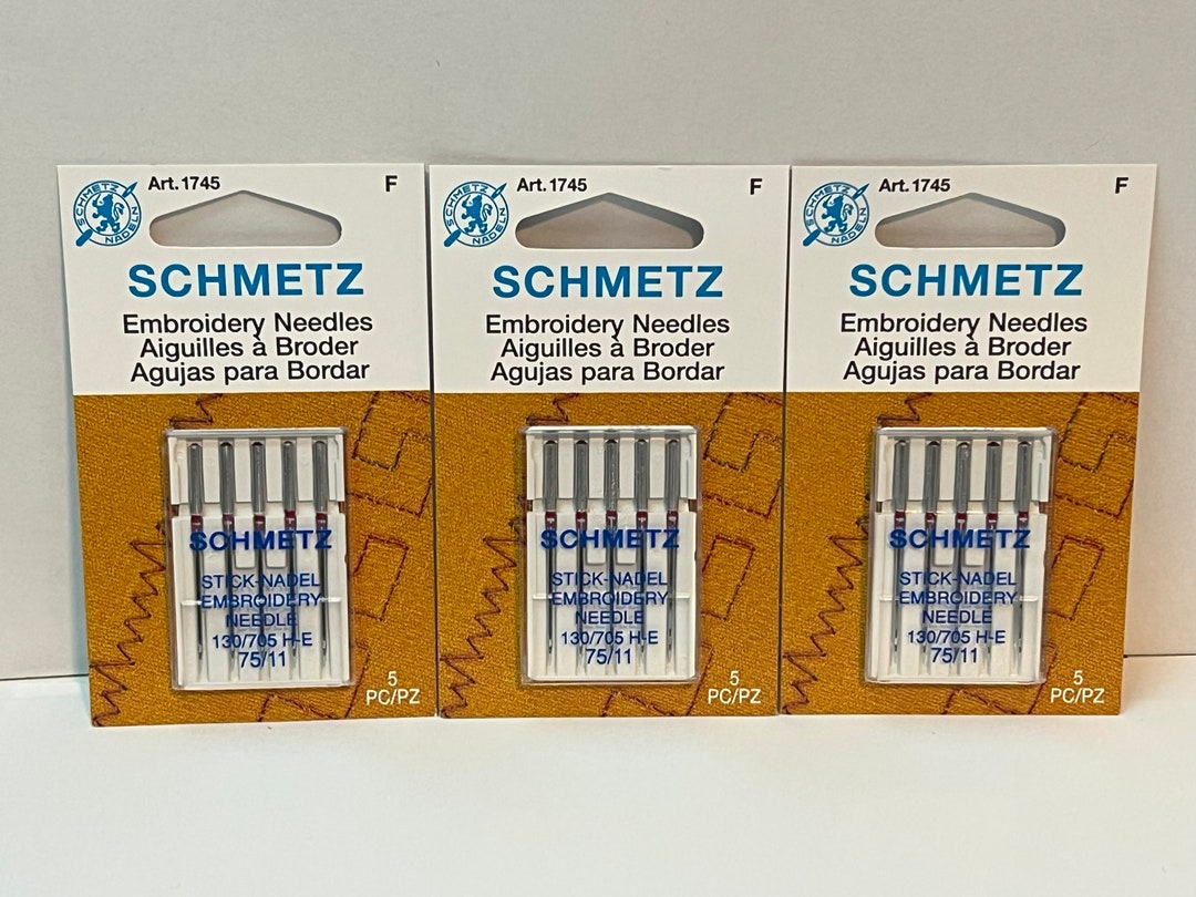 New Schmetz Household Machine Embroidery Needles 75/11 3 Packages of 5 ...