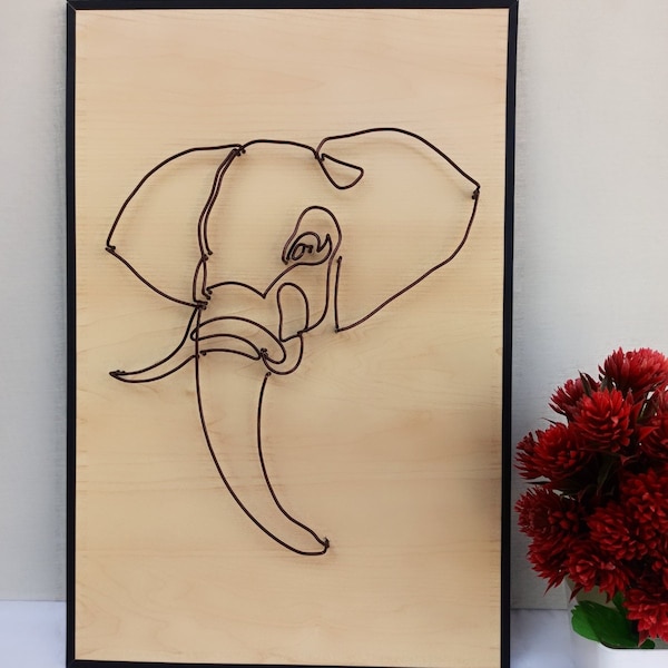 Wire Elephant Head Wall Art Etsy