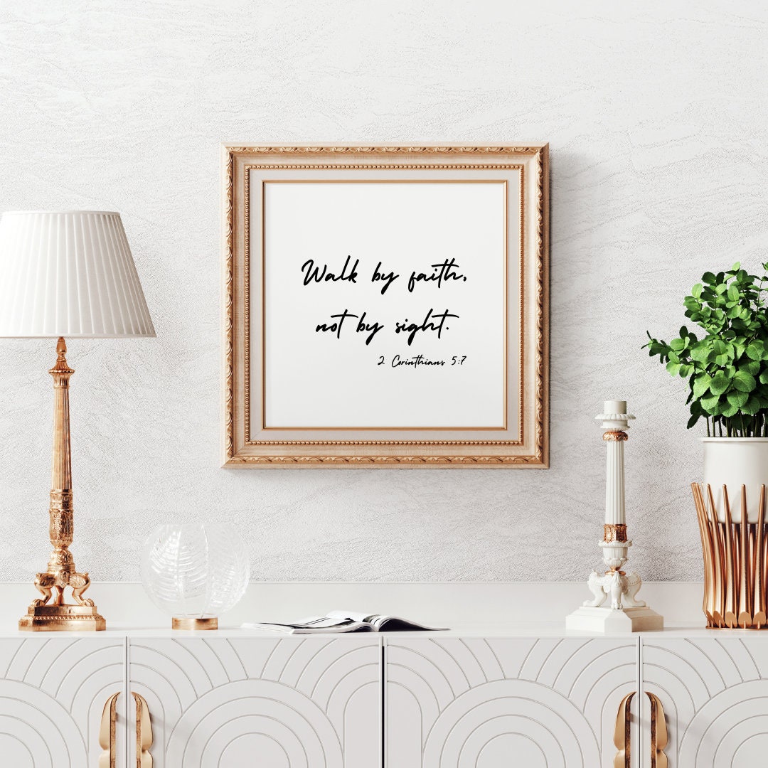 Walk by Faith Digital Print Christian Wall Art Home Decor Etsy