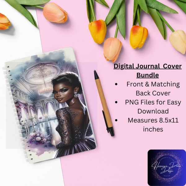 Ballroom Beauty Digital Journal Cover Set with Bonus Templates – Matching Front & Back Designs| Thermal Cinch Compatible
