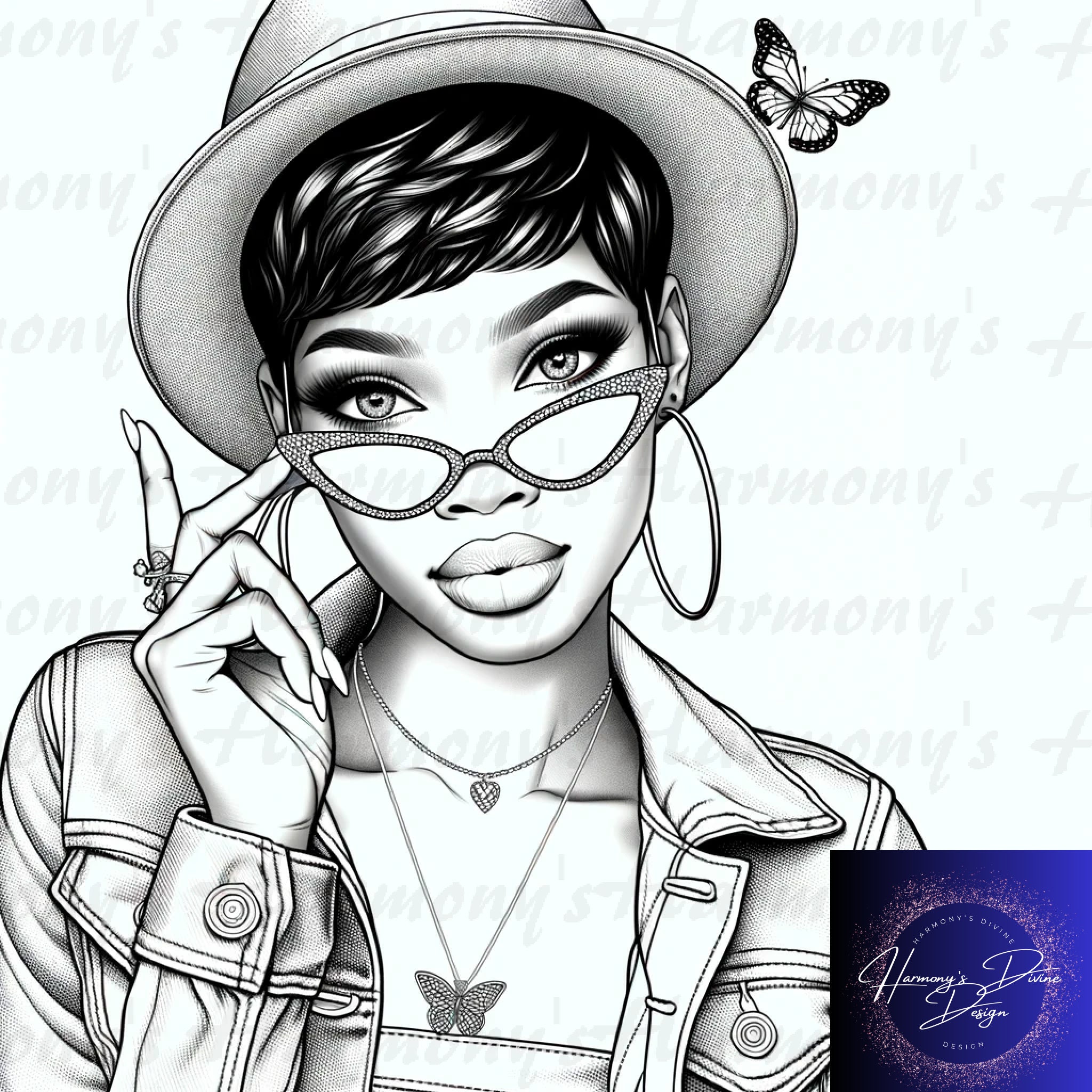 20 Digital Download Images Pixie Cuts &amp; Butterflies: Coloring Pages ...
