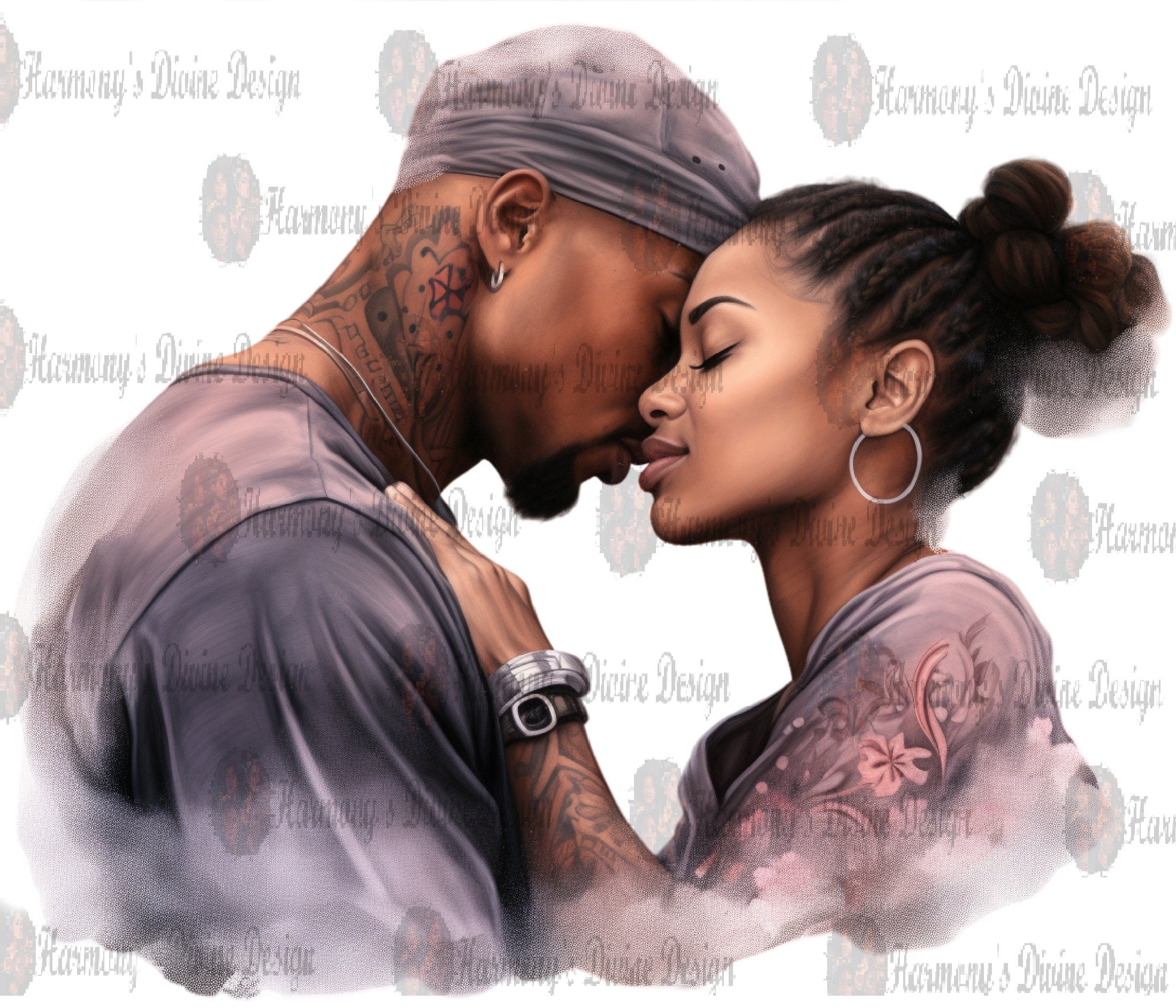 Digital Downloads, 4 Eternal Love and Ink Watercolor Tattooed Couples ...