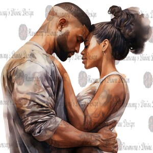 Digital Downloads, 5 Inked in Love Tattooed Couples Collection, Watercolor, Stickers, Greeting Cards, Sublimation, Journals, Planners