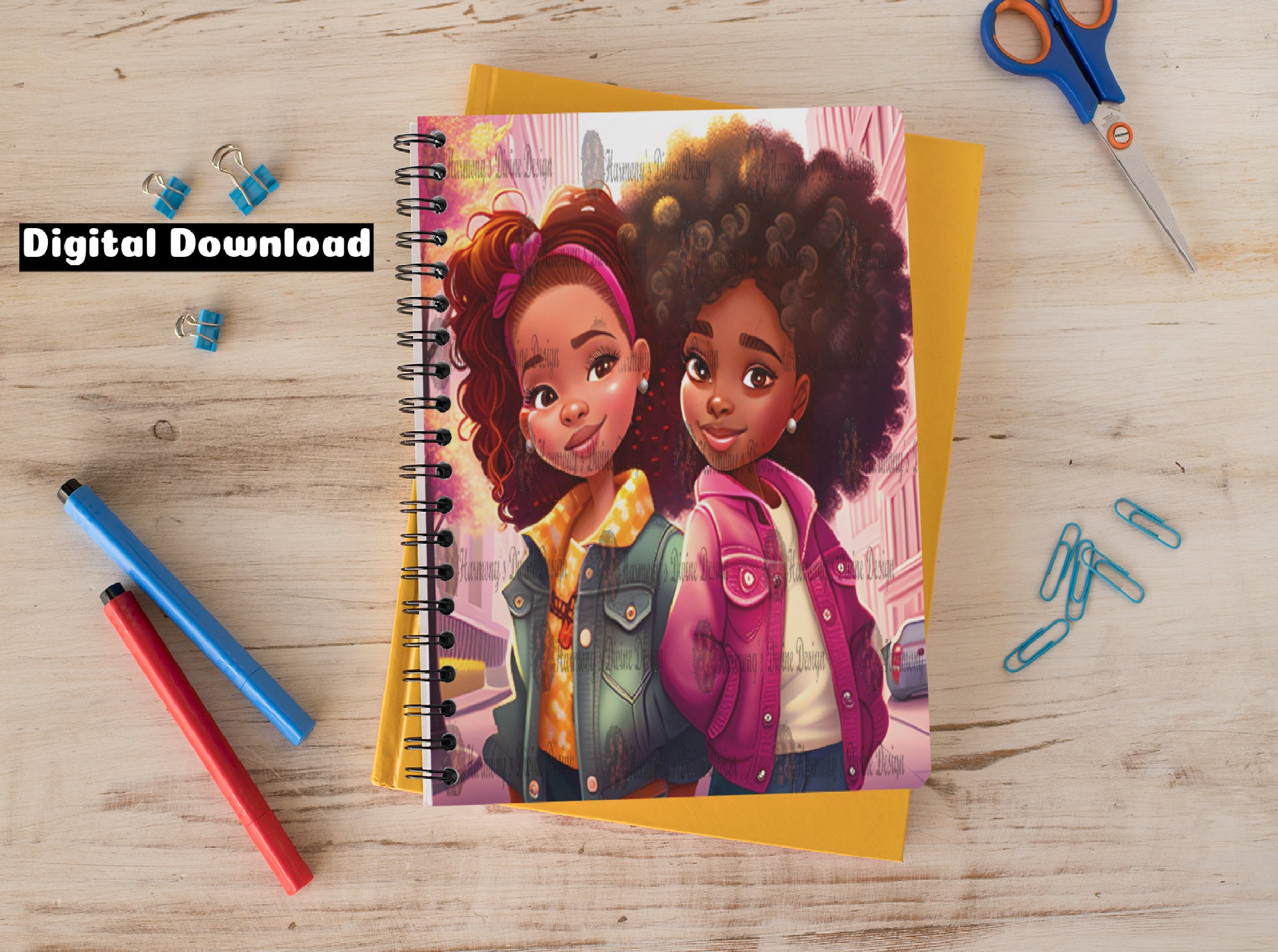 African American Best Friends clipart PNG Planner T-shirt - Etsy