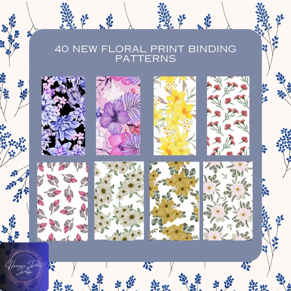40 Floral Binder Patterns| Digital Download| Book Binding Patterns| Journal Binding Patterns| Mindfulness Journals| Thermal Cinch Compatible