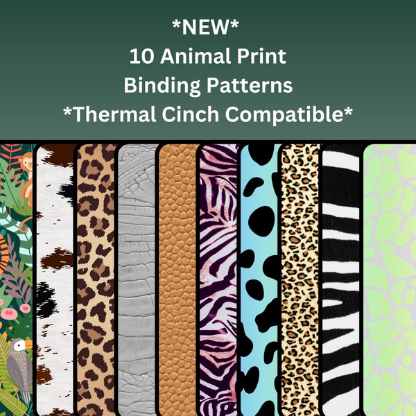 10 Animal Print & 10 African Print Cinch Binder Patterns| Digital Downloads| Book Binding Patterns| Journal Binding Patterns| Cinch Journal