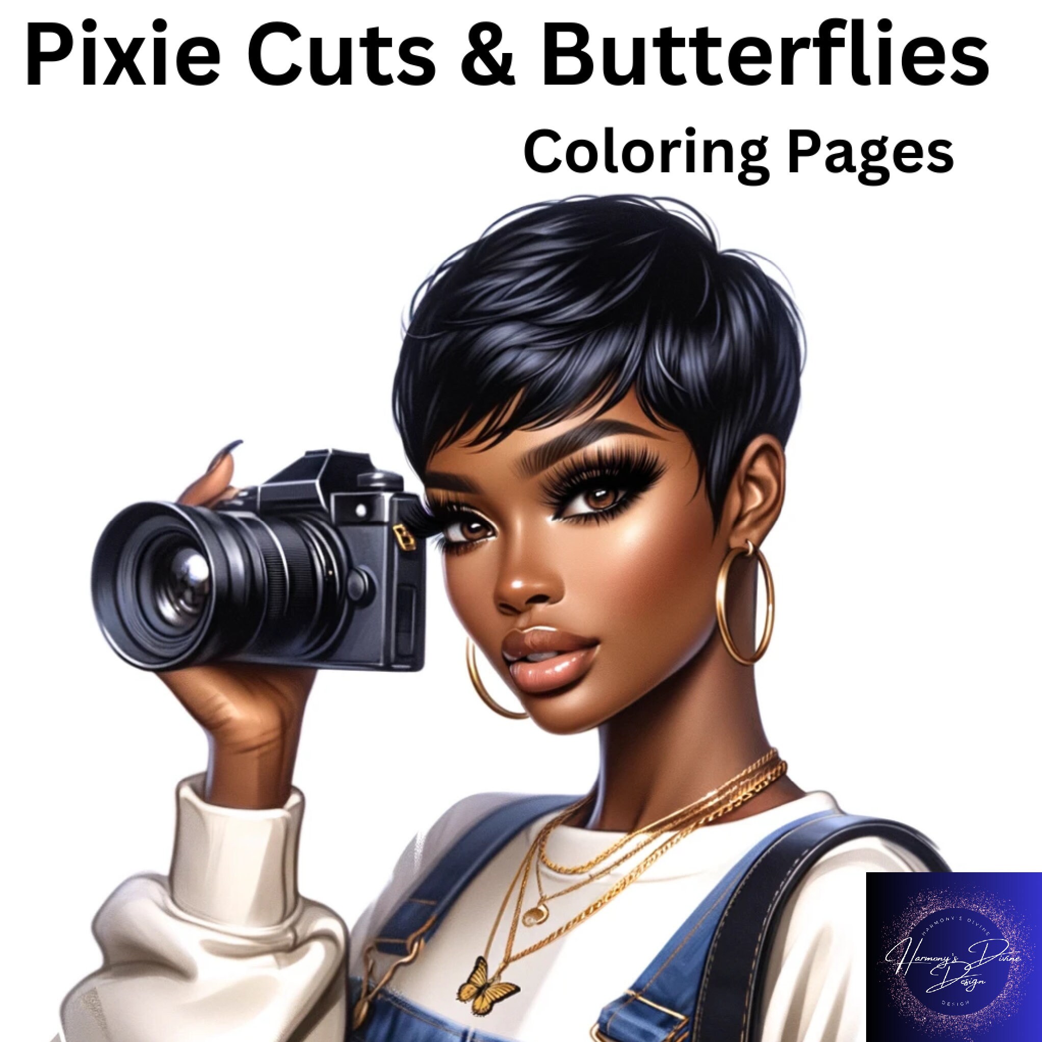20 Digital Download Images Pixie Cuts &amp; Butterflies: Coloring Pages ...