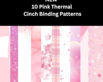 10 Pink & 10 Purple Thermal Cinch Binder Patterns| Digital Downloads| Book Binding Patterns| Journal Binding Patterns| Mindfulness Journals