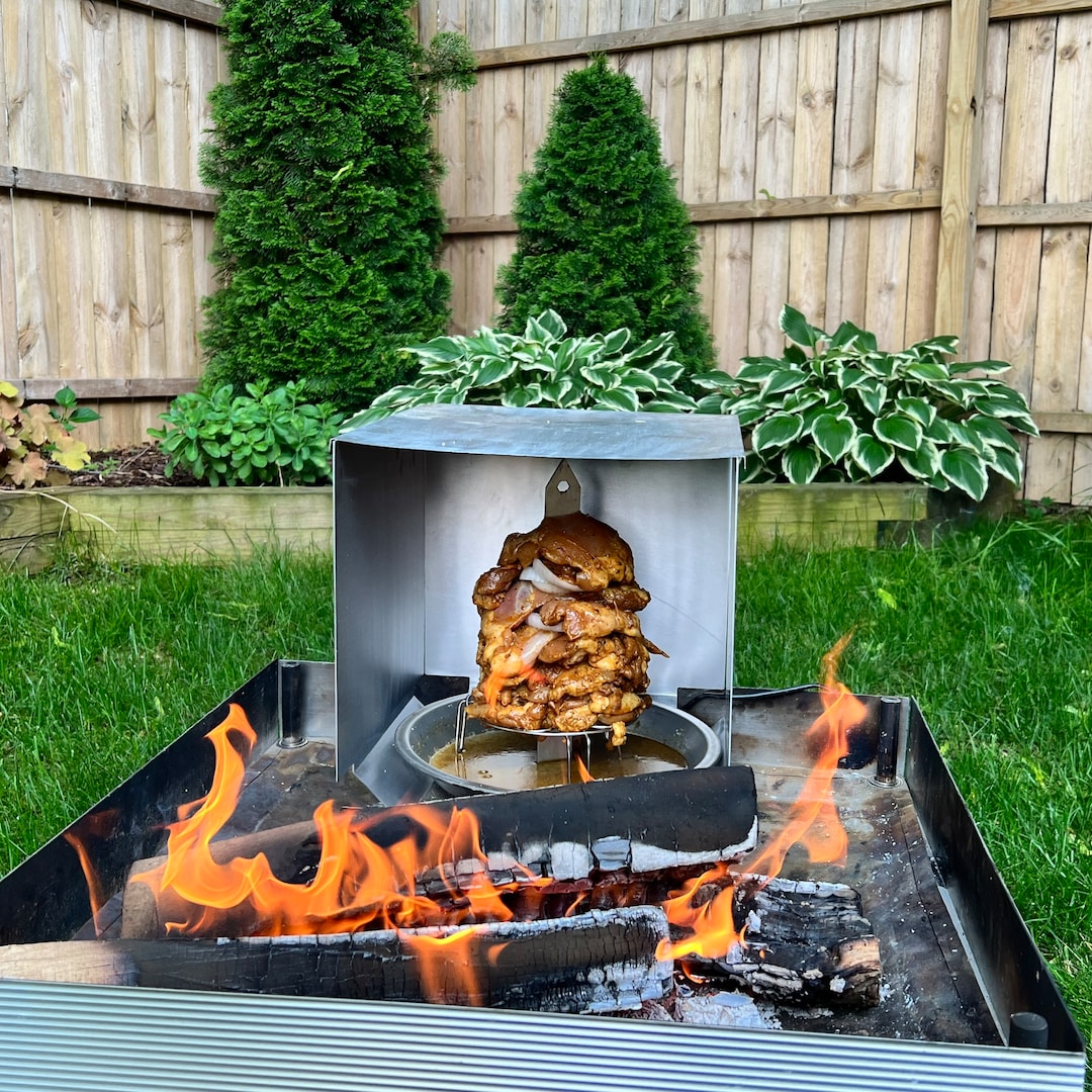 Outdoor Vertical Rotisserie! Best Camping and Backyard Cooking