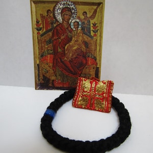 Mount Athos Komboskini Set: Virgin Mary Icon & Amulet
