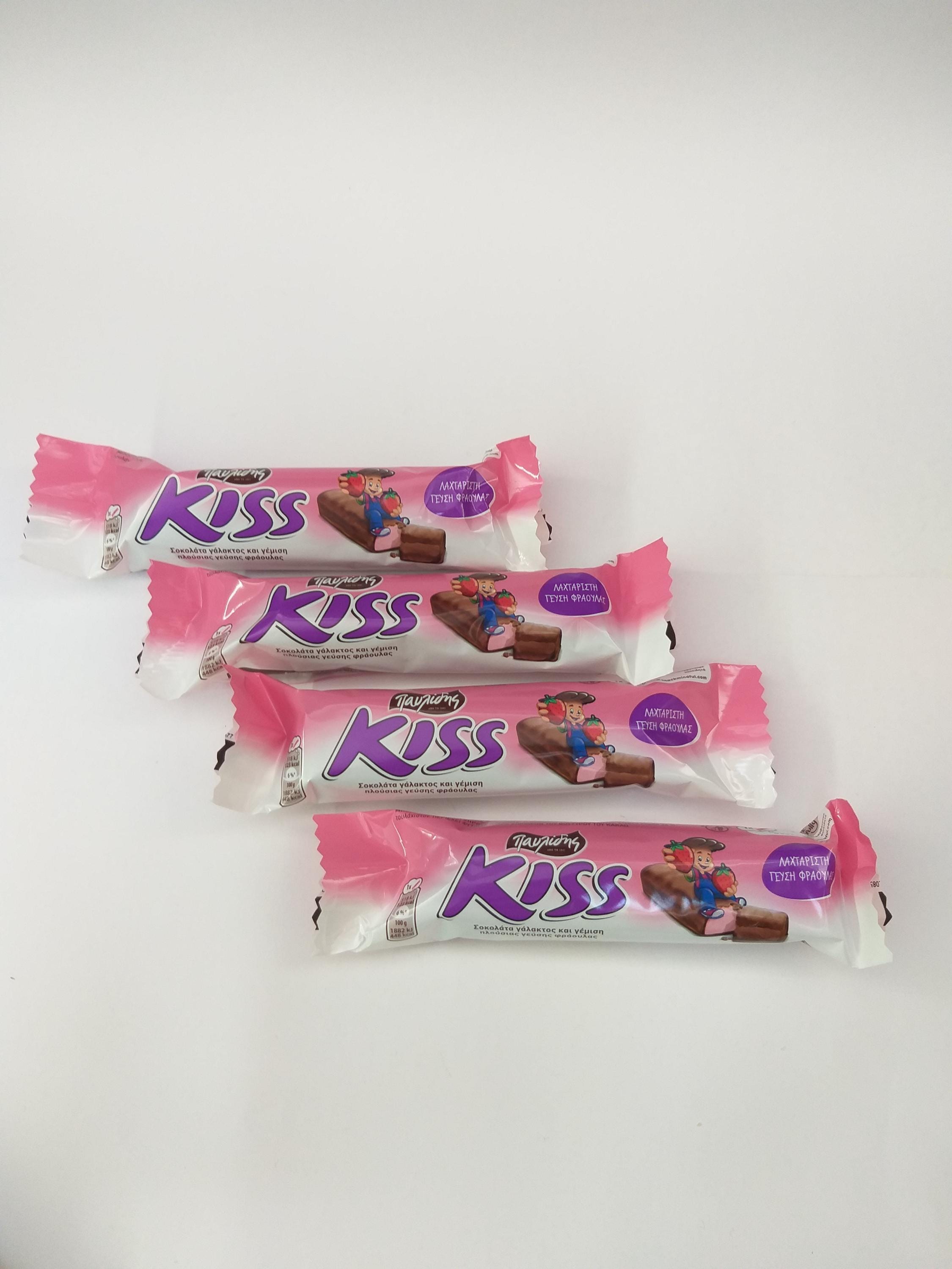Pavlidis Kiss Greek Milk Chocolate Bar With Strawberry – 9 X 27.5g (0.97oz) – Free Shipping
