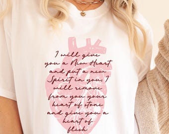 Trendy boho Christian comfort colors shirt Jesus Catholic gifts vintage heart graphic tee religious shirts bible verse retro faith apparel
