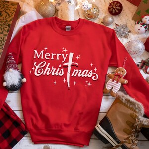 Trendy Christian Christmas sweatshirt Nativity holiday shirt religious graphic tee JESUS crewneck Catholic Gifts bible verse faith apparel