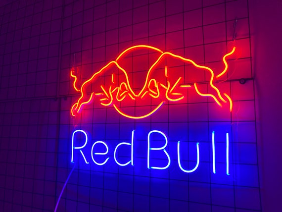 Red bull light up cheap sign