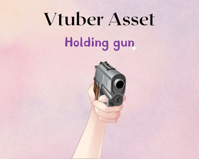 Vtuber Asset Holding Gun PNG Download Etsy
