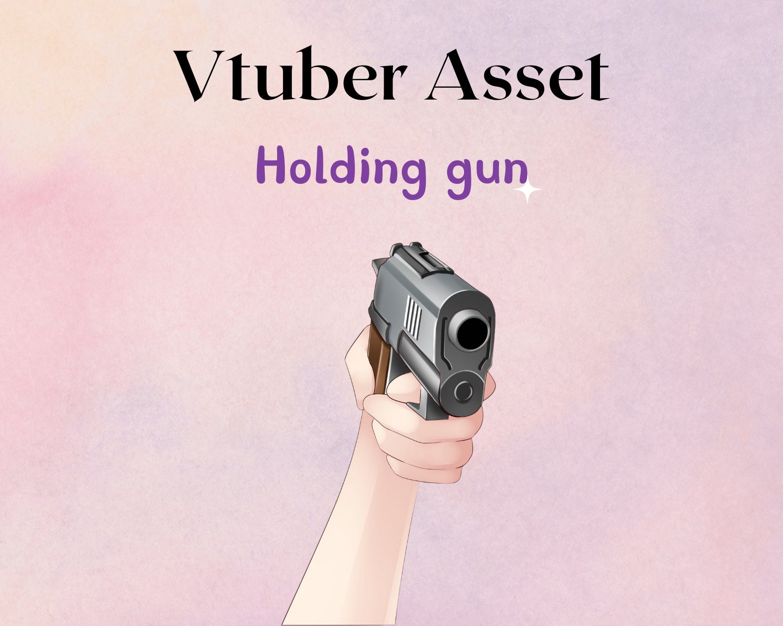 Vtuber Asset Holding Gun PNG Download Etsy