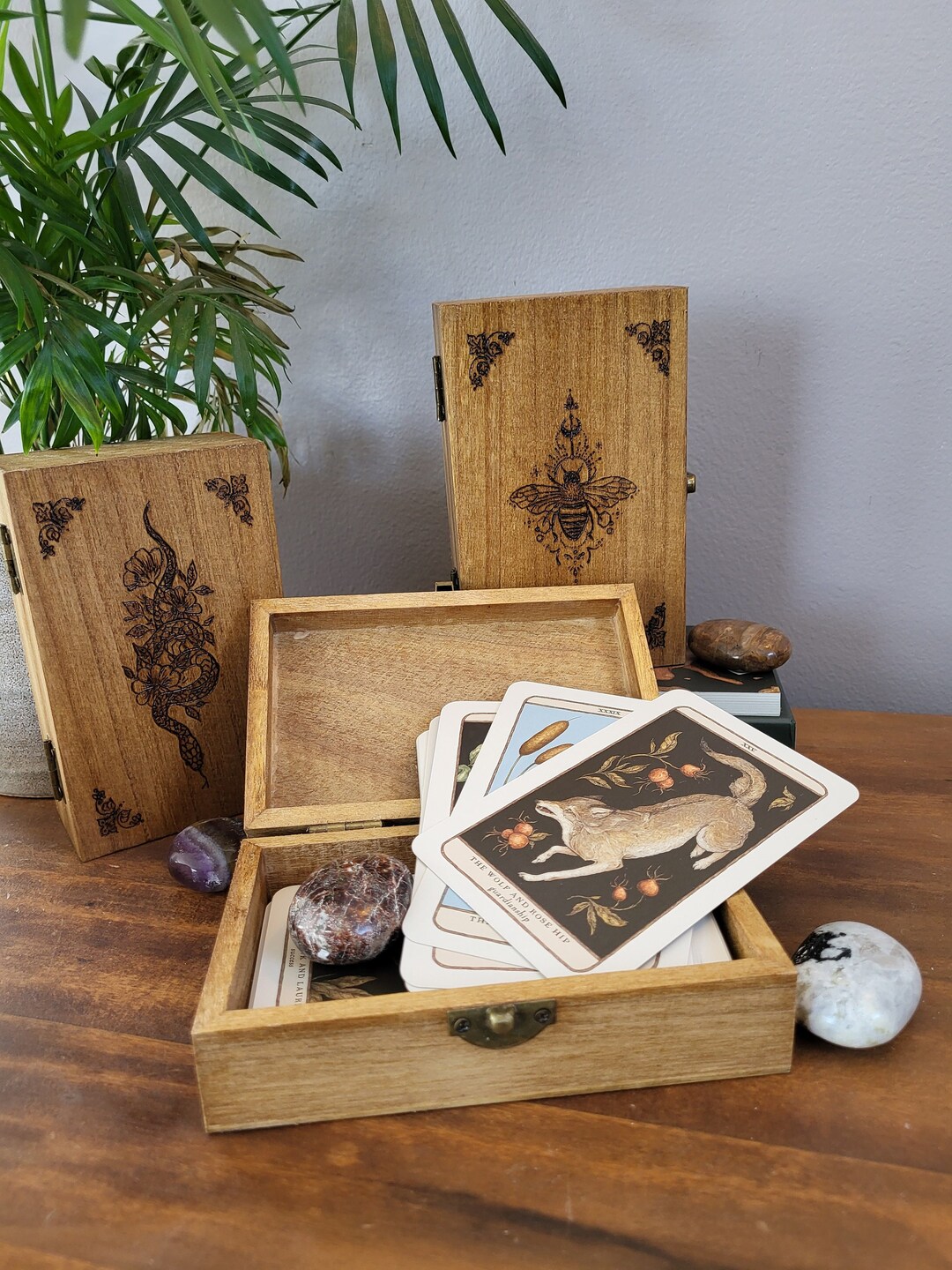 Wood Burned Card Box - Etsy