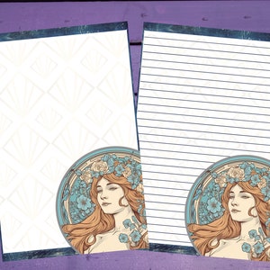 Art Nouveau Letter Writing Paper A5 Artigos de papelaria forrados/sem forro Penpal Suprimentos