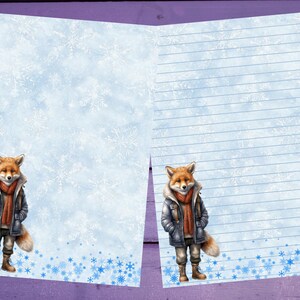 Papel de carta Winter Fox A5 para escrever artigos de papelaria pautados/sem pautados para correspondência